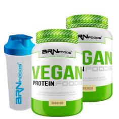 Kit 2X Proteína Vegana Vegan Protein 500g + Coqueteleira 600ml - BRN FOODS-Unissex