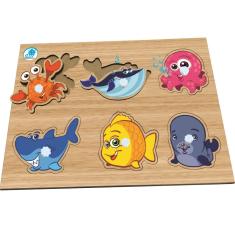 Brinquedos De Encaixe Quebra Cabeça De Animais Aquáticos