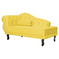 Recamier Larissa Lado Direito 1,20 cm Veludo Amarelo - Montanaris Decor