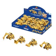 Brinquedo Pedagógico Carrinho de Construção Trator Aperte e Ande a Fricção (Trator Escavadeira)