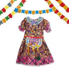 Vestido Avental De Festa Junina Caipira Criança São João Fantasia Infa
