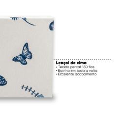 Lençol Solteirão/Viúvo Cima Bainha Estampado Percal 180 Fios - Bem Me 