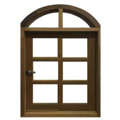 Janela de Madeira Vitro Capelinha Pivotante em Arco de Itaúba Esquadri