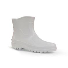 Bota Galocha PVC Impermeavel Cano Curto Workflex, 34, Branco