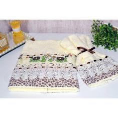 Jogo de Toalhas Bordadas Rosto e Mão - Beatriz