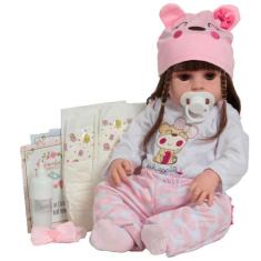 Boneca Reborn Realista 46cm Pode Dar Banho Conjunto Fofinho - Cegonha 