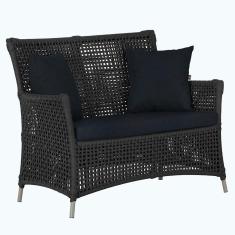 1 Sofá área Externa Igapó Alumínio Fendi Corda Náutica E12 Preto