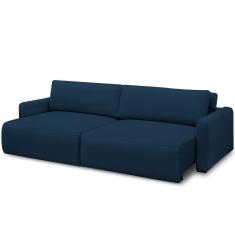 Sofá Retrátil Reclinável Para Sala De Estar Living 210cm Sevilha F04 Veludo Azul
