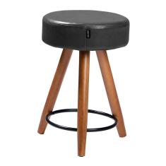 Banco Banqueta Paris Baixa 50cm Couríssimo Preto - Salaone Preto