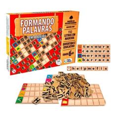 Jogo Formando Palavras Infantil Madeira Educativo Alfabeto - Pais e Fi