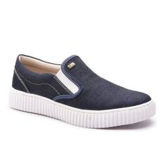 Tênis Slip On Casual Feminino Lona Elástico Calce Fácil-Feminino