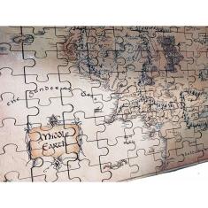 Mini Quebra-Cabeça Mapa Terra Média De 80 Peças Mdf