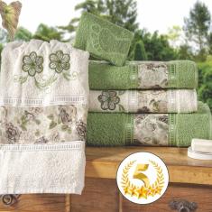 Jogo Toalhas Banho 5 Peças Amore - Tabaco - Verde