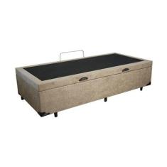 Cama Box Baú Solteiro Suede Bege