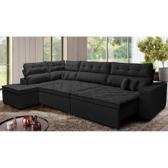 Sofá de Canto Retrátil e Reclinável Esquerdo 3,00x2,36m Molas Cama inBox Espanha. Velusoft