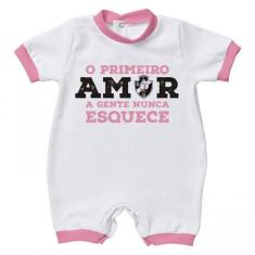 Macacão Bebê Vasco Primeiro Amor Rosa - Torcida Baby