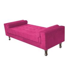 Recamier Baú Félix Solteiro 195 Cm Suede - Doce Sonho Móveis Pink