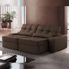 Sofá Retrátil e Reclinável 230cm Enzo Plus Marrom