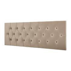 Cabeceira Estofada Cama Box Casal Queen 1,60 Paris Decoração Quarto Captonê Suede - Bege - Lojas RPM