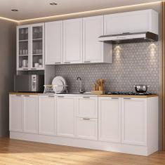 Cozinha Compacta 5 Peças 1 Paneleiro Duplo 2 Aéreos 2 Balcões Soho Cabecasa Madeiramadeira Branco