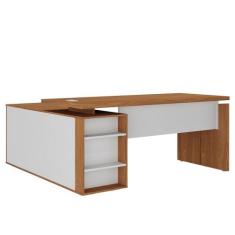 Mesa Escritório em L Gerência 170cm Corp A06 Freijó/Branco - Mpozenato
