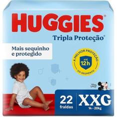 Fralda huggies tripla proteção jumbo xxg 22 uni, XXG, 22
