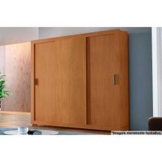 Guarda Roupa 3 Portas de Correr e 4 Gavetas c/ Pés Veneza Flex Natural