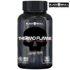 Thermo Flame Termogênico - 60 Tabletes Black Skull, Sem Sabor