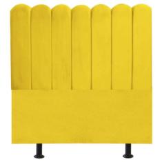 Cabeceira Nuvem Cama Box Casal 140cm Alanis Suede Amarelo - Black Hous