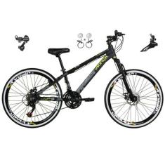 Bicicleta Aro 26 Vikingx Tuff Preto X30 21v Alumínio Câmbios Shimano F