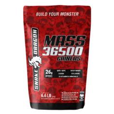 Mass 36500 Gainers 3kg Snake Dragon 36g de Proteínas Rico em Carboidra