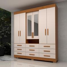 Guarda-Roupa Casal Bolívia Com Espelho 6 Portas (9 Gavetas)  Linhamobília