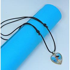 Colar Cordão Infantil Menina com Pingente Coração Aço Inox Personagem Princesa Disney Moana o Filme Desenho Lançamento