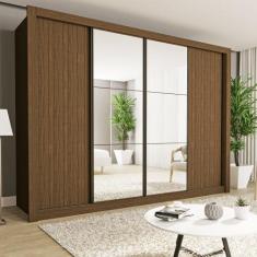 Guarda Roupa Casal Premium Firenze 279,3cm com Espelho 4 Portas 4 Gave