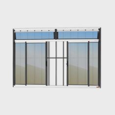 Janela Plus 4 Folhas com Bandeira e Grade Vidro Reflex 100cm x 200cm Brimak