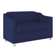 Sofá Namoradeira Sala De Espera Suede – Balaqui Decor Cor:azul Marinho
