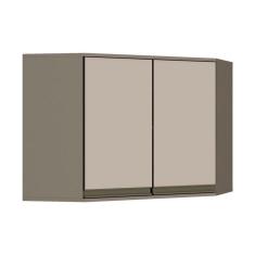 Armário De Cozinha Modulado Canto Oblíquo Connect 2 Portas Duna/cristal - Henn