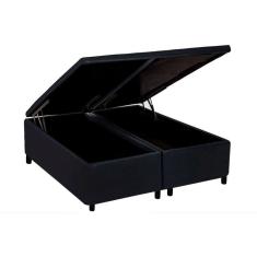 Cama Box Baú King Universal Courano Black 193x203x35cm Preto A Costa Rica