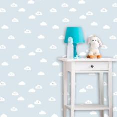 Papel de Parede Auto Adesivo Lavável D0109  Nuvem Azul - Final Decor