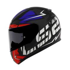 Capacete Ls2 Ff353 Rapid Crypt Preto Fosco Cinza Caveira, AZUL/VERMELH