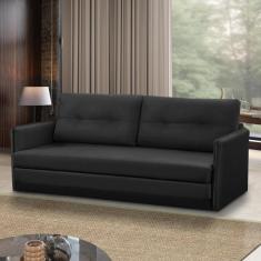 Sofá Cama 2 lugares 1,50m Luisa Suede Preto Adonai Estofados