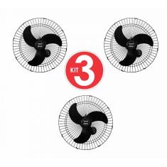 Kit 3 Ventiladores Parede Oscilante 60 Cm