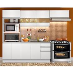 Cozinha Completa Madesa Glamy Marselha 4 Peças 8 Portas Branca