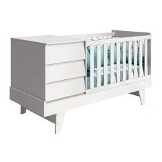 Berço Americano Multifuncional Prince Branco Fosco - Reller Móveis Branco Fosco