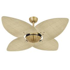 Ventilador De Teto Office Dunamis Dourado Rattan 220V - Volare, 220V