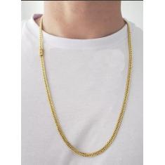 Cordão Banhado A Ouro 18k Grumet Lacraia 5mm Super Luxo - Elite