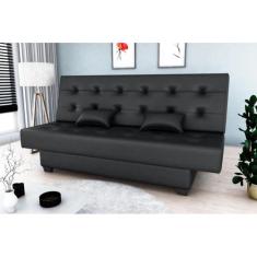 Sofá Cama Laila Corano Preto F281 - Matrix - LM DECOR