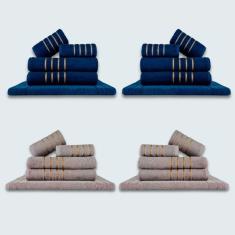 Jogo De Toalhas 20 P?s Cole??o Montreal 100% Algod?o Az+cz