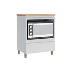 Balcão Cozinha P- Cooktop C- Tampo Rainha C- 1 Porta E 1 Nicho Forno 70 Cm Branca-nature - Nesher
