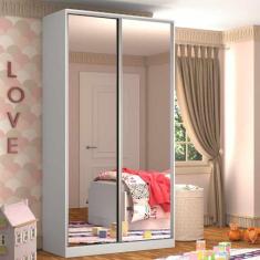 Guarda Roupa Solteiro com Espelho 2 Portas de Correr RC2005 Linha Roup
